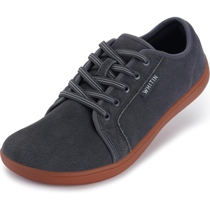 image:imageWHITIN Mens Wide Genuine Leather Barefoot Shoes  Minimalist Fashion Sneakers  Zero Drop SoleW81v5 Grey Gum