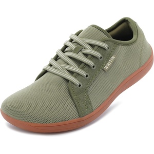 image:imageWHITIN Mens Wide Minimalist Barefoot Sneakers  Zero Drop Sole  Optimal RelaxationW81 Green Gum