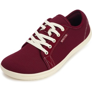 image:imageWHITIN Mens Wide Minimalist Barefoot Sneakers  Zero Drop Sole  Optimal RelaxationW81 Red Beige