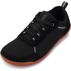 image:imageWHITIN Mens Wide Toe Box Barefoot CrossTraining Shoes  Zero Drop Sole  Suede Patchwork DesignBlack Gum