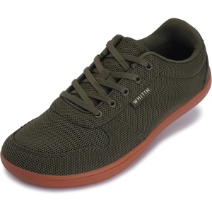 image:imageWHITIN Mens Wide Toe Box Barefoot Sneakers  Breathable Knit Walking ShoesOlive Green