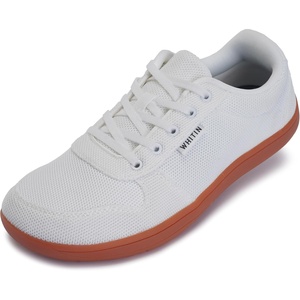 image:imageWHITIN Mens Wide Toe Box Barefoot Sneakers  Breathable Knit Walking ShoesWhite Gum
