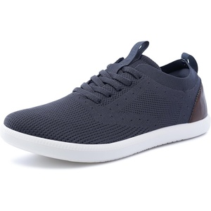image:imageWHITIN Mens Wide Toe Box Casual Dress Sneakers  Knit Mesh Oxfords Shoes  Zero DropDark Grey