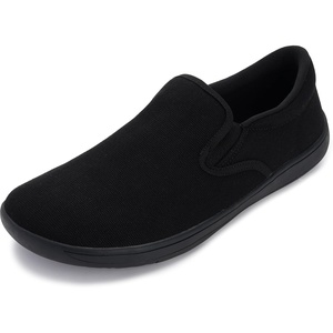 image:imageWHITIN Mens Wide Toe Box Slip on Barefoot Shoes  Minimalist Sneakers  Zero Drop SoleW863  All Black