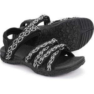 image:imageWHITIN Womens Hiking Sandals with Arch Support  Adjustable Hook and Loop Straps  Durable Sport Sandals for Outdoor AdventureC51  Blackwhite