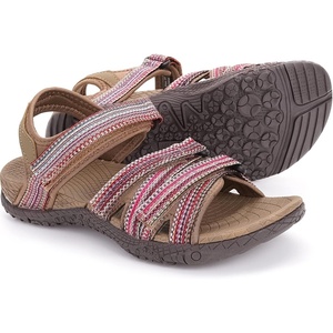 image:imageWHITIN Womens Hiking Sandals with Arch Support  Adjustable Hook and Loop Straps  Durable Sport Sandals for Outdoor AdventureC51  Brownred