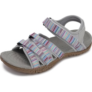 image:imageWHITIN Womens Hiking Sandals with Arch Support  Adjustable Hook and Loop Straps  Durable Sport Sandals for Outdoor AdventureC51  Greymulti
