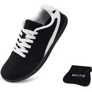 image:imageWHITIN Womens Removable Tongue Barefoot Fashion Sneakers W96  Wide Toe Box to Reduce Toe Compression Zero Drop for Balanced Alignment Ideal for Wide Feet Bunions amp Daily WalkingBlack