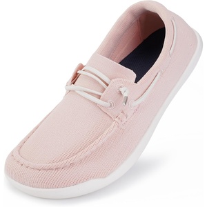 image:imageWHITIN Womens Slip On Barefoot Wide Loafers  LaceUp amp MocToe Casual Boat ShoesPink