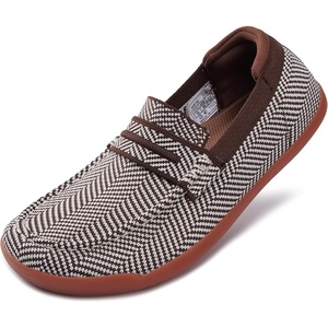image:imageWHITIN Womens Slip On Penny Loafers Wide Width  Comfortable Knit Flat ShoesBrown