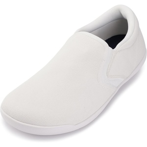 image:imageWHITIN Womens Wide Barefoot Shoes  Elastic VDetail Classic SlipOn  Minimalist Walking SneakersWhite
