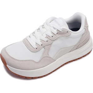 image:imageWHITIN Womens Wide Toe Box Walking Shoes Cushioned Retro Suede Trainers for Daily Wear amp Light ActivityBeige