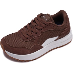 image:imageWHITIN Womens Wide Toe Box Walking Shoes Cushioned Retro Suede Trainers for Daily Wear amp Light ActivityBrown