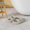image:imageWHITIN Slides for Women Men Double Buckle Adjustable Thick Sole Pillow Slippers Bathroom SandalsBeige