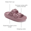 image:imageWHITIN Slides for Women Men Double Buckle Adjustable Thick Sole Pillow Slippers Bathroom SandalsBlush