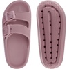 image:imageWHITIN Slides for Women Men Double Buckle Adjustable Thick Sole Pillow Slippers Bathroom SandalsBlush