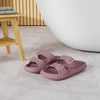 image:imageWHITIN Slides for Women Men Double Buckle Adjustable Thick Sole Pillow Slippers Bathroom SandalsBlush