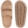 image:imageWHITIN Slides for Women Men Double Buckle Adjustable Thick Sole Pillow Slippers Bathroom SandalsBrown