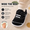 image:imageWHITIN ToddlerLittle Kids Wide Toe Box Barefoot Shoes  Minimalist Sneakers for Boys Girls  Zero Drop SoleW8k9  Black White