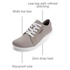 image:imageWHITIN Womens Canvas Barefoot Shoes  Wide Width Minimalist Sneakers  Classic Fit Low TopW81v2  Canvas Brown Grey