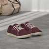 image:imageWHITIN Womens Canvas Barefoot Shoes  Wide Width Minimalist Sneakers  Classic Fit Low TopW81v2  Canvas Red Beige