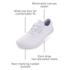 image:imageWHITIN Womens Wide Canvas Minimalist Barefoot Shoes  Zero Drop Sole  Casual SneakerW87  All White