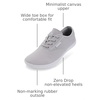 image:imageWHITIN Womens Wide Canvas Minimalist Barefoot Shoes  Zero Drop Sole  Casual SneakerW87  Grey
