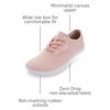 image:imageWHITIN Womens Wide Canvas Minimalist Barefoot Shoes  Zero Drop Sole  Casual SneakerW87  Pink