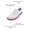 image:imageWHITIN Womens Wide Canvas Minimalist Barefoot Shoes  Zero Drop Sole  Casual SneakerW87  White Gum