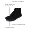 image:imageWHITIN Womens Wide HighTop Canvas Barefoot Sneakers  Minimalist StreetReady Fit  ComfortForward Ankle SupportW823  All Black