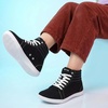 image:imageWHITIN Womens Wide HighTop Canvas Barefoot Sneakers  Minimalist StreetReady Fit  ComfortForward Ankle SupportW823  Black White