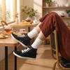 image:imageWHITIN Womens Wide HighTop Canvas Barefoot Sneakers  Minimalist StreetReady Fit  ComfortForward Ankle SupportW823  Black White