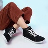 image:imageWHITIN Womens Wide HighTop Canvas Barefoot Sneakers  Minimalist StreetReady Fit  ComfortForward Ankle SupportW823  Black White