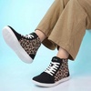 image:imageWHITIN Womens Wide HighTop Canvas Barefoot Sneakers  Minimalist StreetReady Fit  ComfortForward Ankle SupportW823  Leopard Black