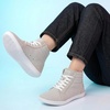 image:imageWHITIN Womens Wide HighTop Canvas Barefoot Sneakers  Minimalist StreetReady Fit  ComfortForward Ankle SupportW823  Light Grey