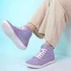 image:imageWHITIN Womens Wide HighTop Canvas Barefoot Sneakers  Minimalist StreetReady Fit  ComfortForward Ankle SupportW823  Purple