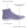 image:imageWHITIN Womens Wide HighTop Canvas Barefoot Sneakers  Minimalist StreetReady Fit  ComfortForward Ankle SupportW823  Purple