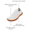image:imageWHITIN Womens Wide Minimalist Barefoot Shoes  Zero Drop SoleW85  WhiteGum