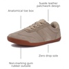 image:imageWHITIN Womens Wide Toe Box Barefoot Shoes  Fashion Suede Patchwork Design  Zero Drop SoleBrown Gum