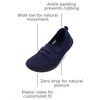 image:imageWHITIN Womens Wide Toe Box Loafers Barefoot Slip On Flats W607  Roomy forefoot comforteffortless wearbalanced foot alignmentbreathable knit uppernatural walking feelallday comfortDark Blue