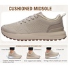 image:imageWHITIN Womens Wide Toe Box Walking Sneakers  Cushioned Support for Daily ComfortKhaki