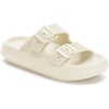 image:imageWHITIN Slides for Women Men Double Buckle Adjustable Thick Sole Pillow Slippers Bathroom SandalsBeige