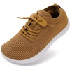 image:imageWHITIN ToddlerLittle Kid Wide Barefoot Shoes  Slip on Zero Drop Minimalist Sneakers for Boys Girls  Adjustable NoTie Lacing DesignW8k12  Brown