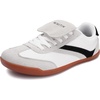 image:imageWHITIN Wide Toe Box Barefoot Shoes for Women  Fashion Tennis Sneakers  Trendy FoldOver TongueGrey White