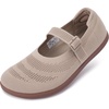 image:imageWHITIN Womens Barefoot Mary Jane Flats  Wide Toe Box  Zero Drop Sole  Adjustable StrapsW94  Beige