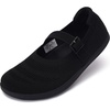 image:imageWHITIN Womens Barefoot Mary Jane Flats  Wide Toe Box  Zero Drop Sole  Adjustable StrapsW94  Black