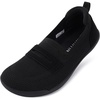 image:imageWHITIN Womens Round Toe Slip On Penny Loafers  Wide Barefoot Flats with Breathable KnitBlack