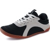 image:imageWHITIN Womens Wide Barefoot Sneakers  Retro TrackInspired Trainer  Zero Drop LifestyleBlack Gum