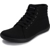image:imageWHITIN Womens Wide HighTop Canvas Barefoot Sneakers  Minimalist StreetReady Fit  ComfortForward Ankle SupportW823  All Black