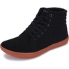 image:imageWHITIN Womens Wide HighTop Canvas Barefoot Sneakers  Minimalist StreetReady Fit  ComfortForward Ankle SupportW823  Black Gum